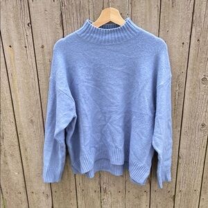Uniqlo Blue Cowl Neck Sweater Relaxed Fit